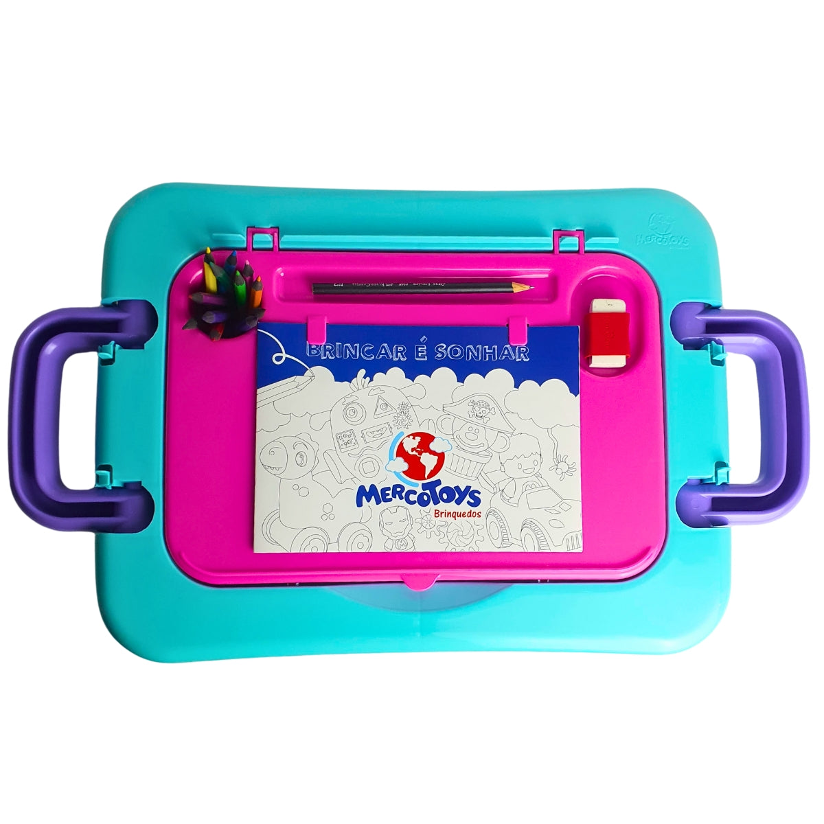 Mesinha Para Desenho MercoToys Azul Com Roxo Mesinha Para Desenho MercoToys Azul Com Roxo